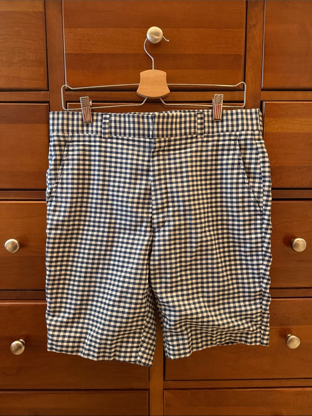 Jos. A. Bank Black and White Gingham Flat-Front Shorts